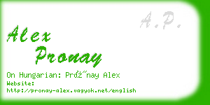 alex pronay business card
